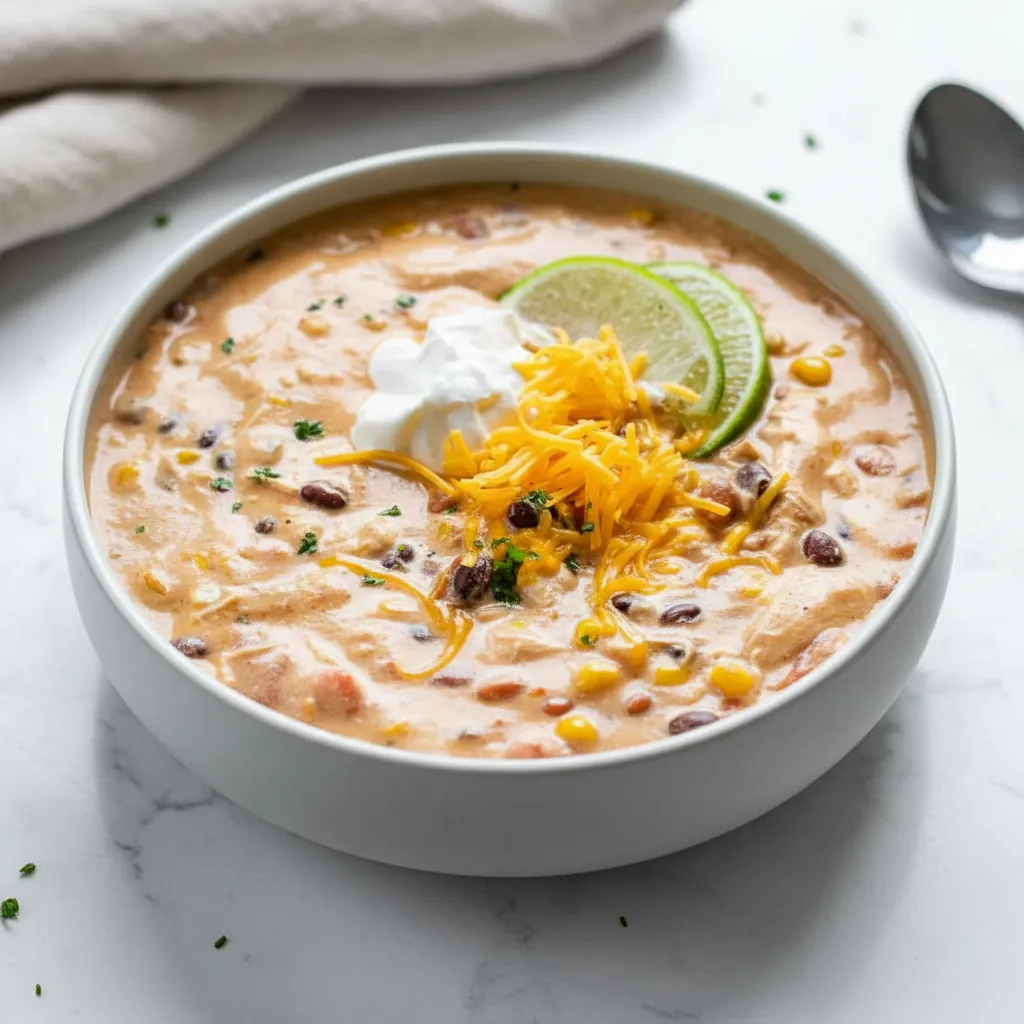 Easy Creamy Chicken Taco Soup Recipe