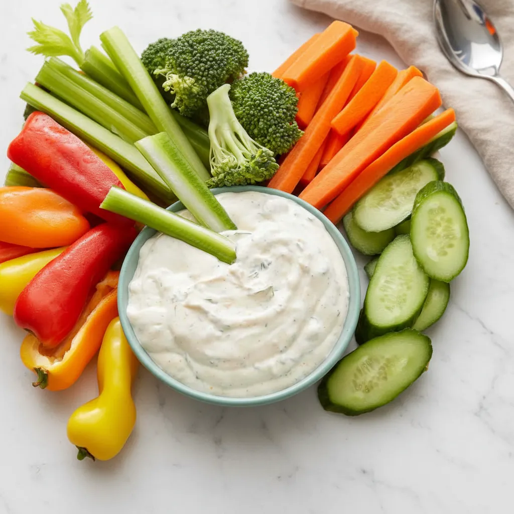 Easy Healthy Lunch Snacks with Veggies and Dip