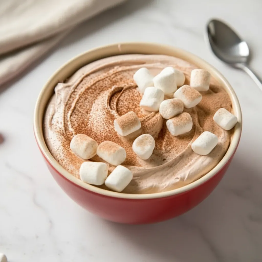 Easy Hot Cocoa Dip with Marshmallow Topping