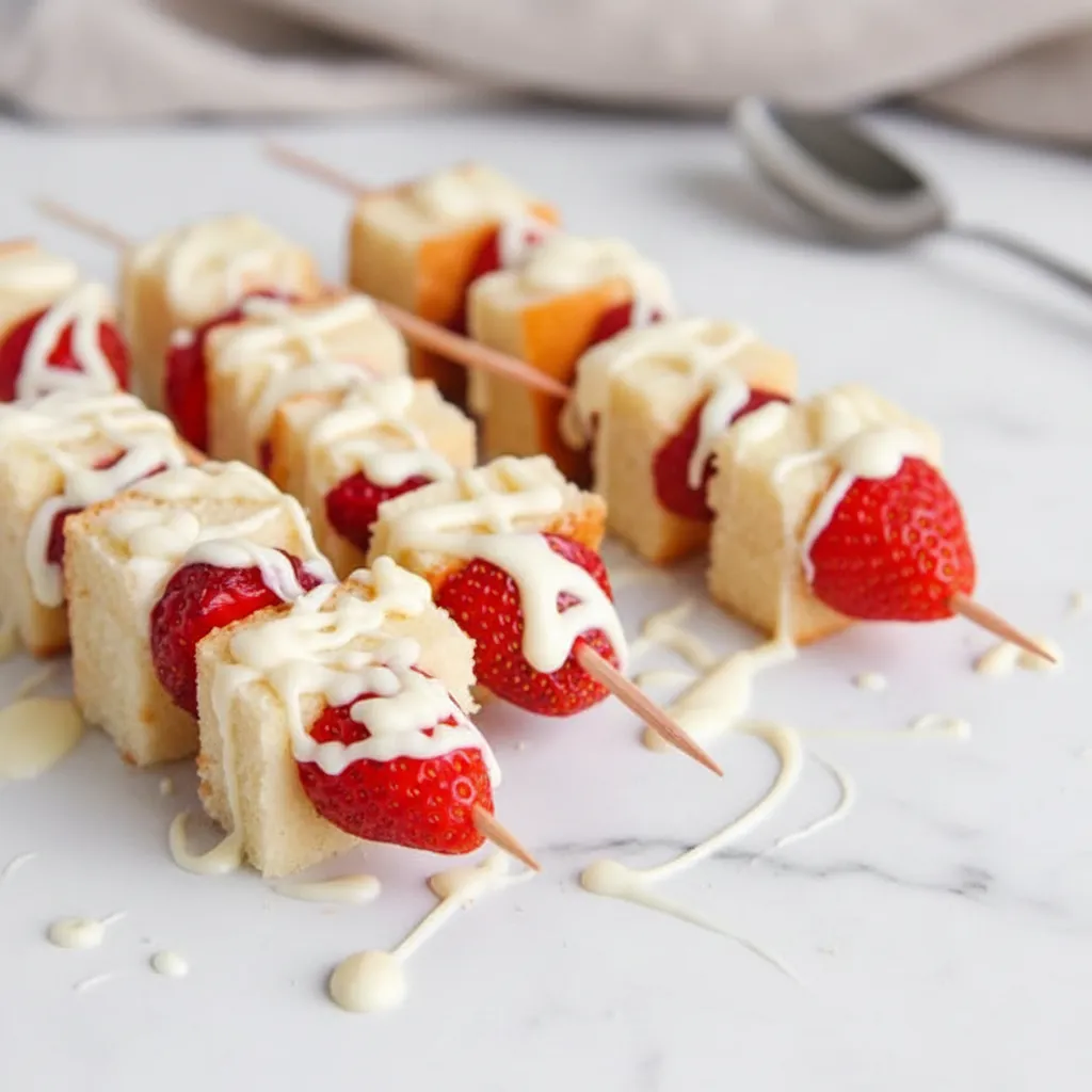 Easy Mini Strawberry Shortcake Skewers