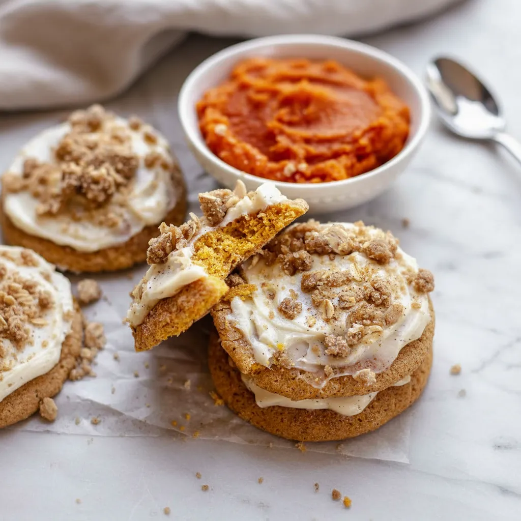 Easy Pumpkin Cheesecake Cookies with Streusel Topping