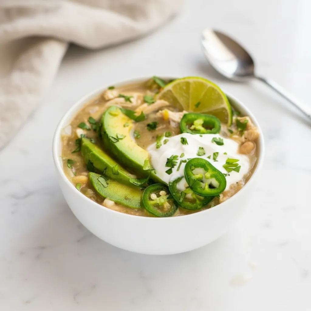 Healthy Green Chile White Chicken Chili
