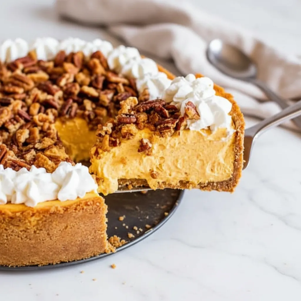 Healthy No Bake Pumpkin Cheesecake with Pecan Crust
