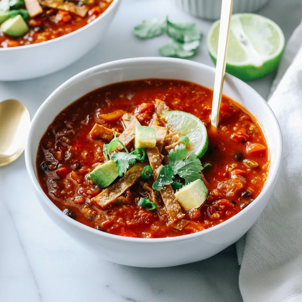 Healthy Veggie Taco Soup with Quinoa