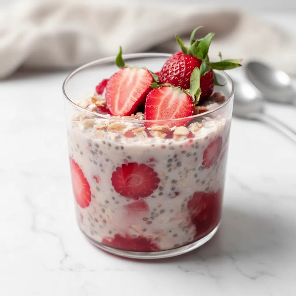 Quick Strawberry Shortcake Overnight Oats