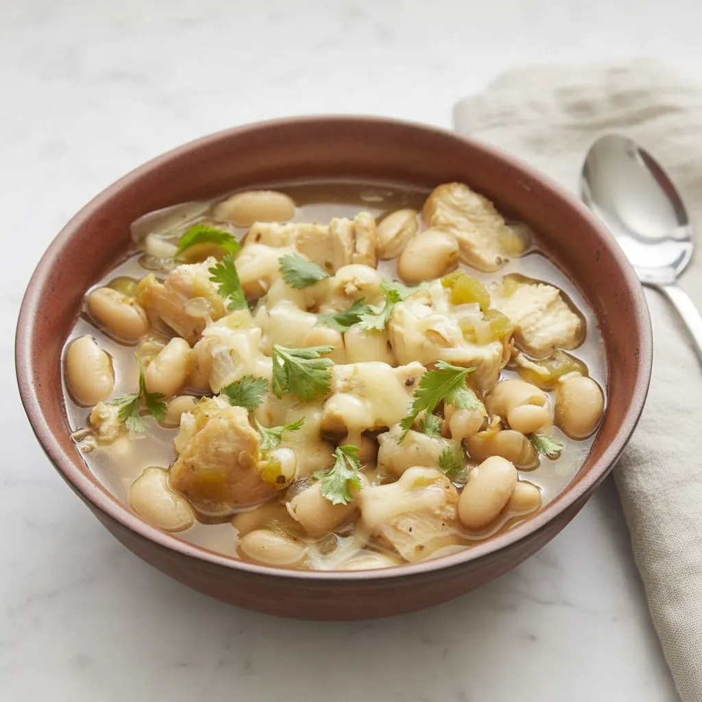 Quick White Chicken Chili with Canned Chicken