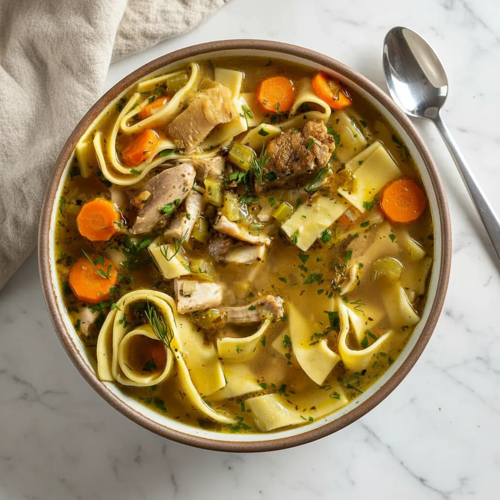 Simple Chicken Noodle Soup with Dill & Lemon