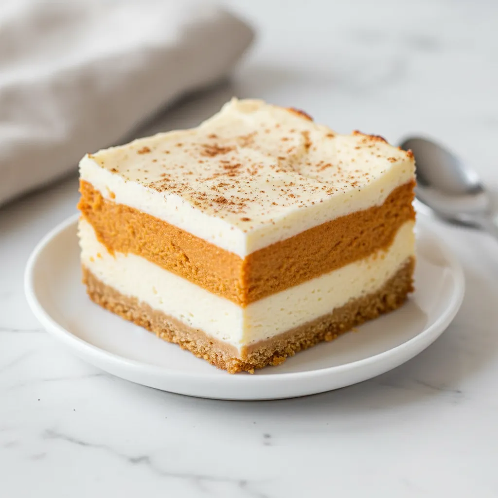 Simple Pumpkin Cheesecake Bars with Cream Cheese Topping