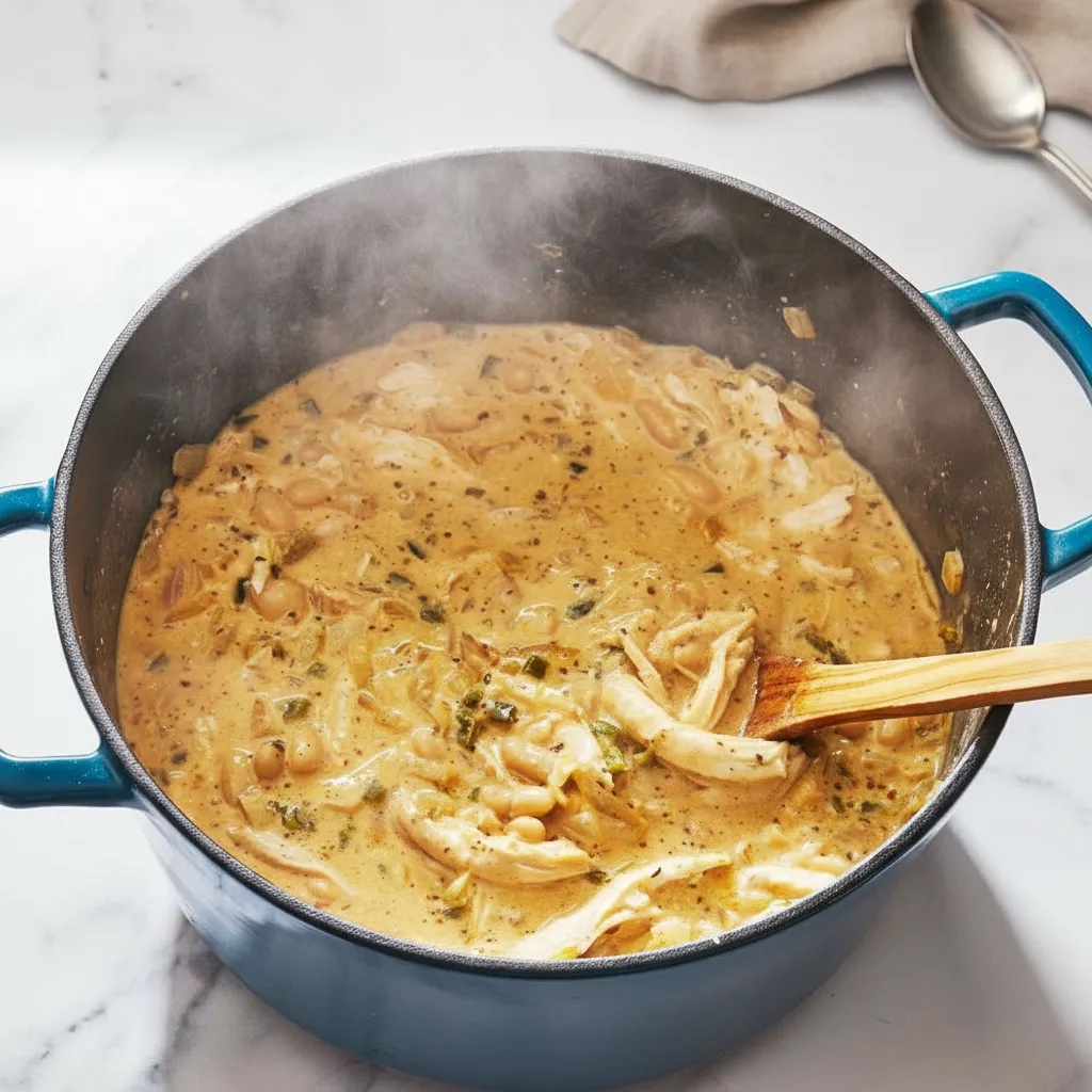 Creamy White Chili Chicken Recipe with Cream Cheese