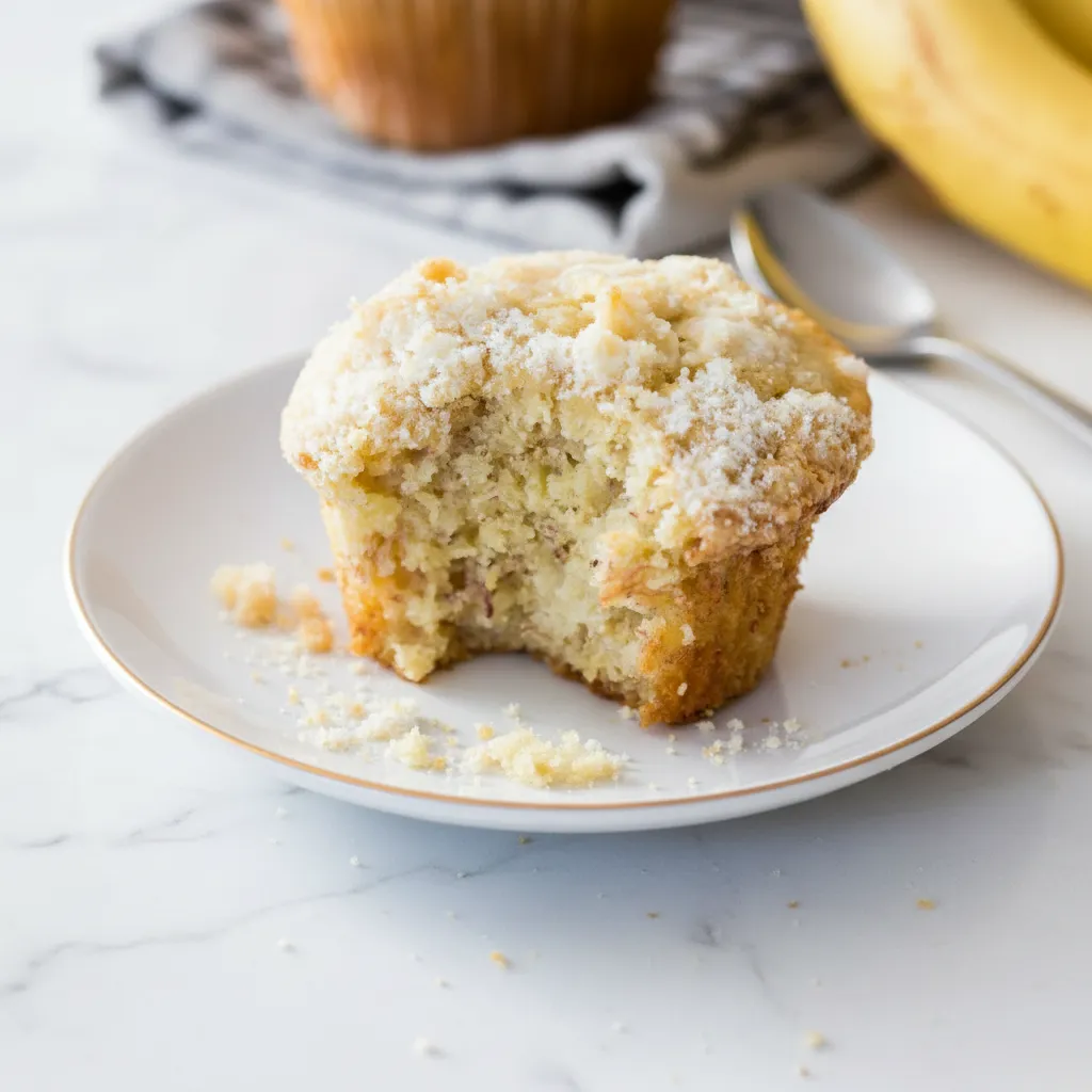 Easy Banana Bread Muffins with Streusel Topping
