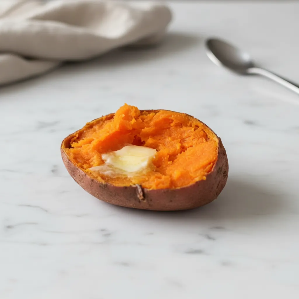 Easy Cheese Stuffed Sweet Potato with Broccoli