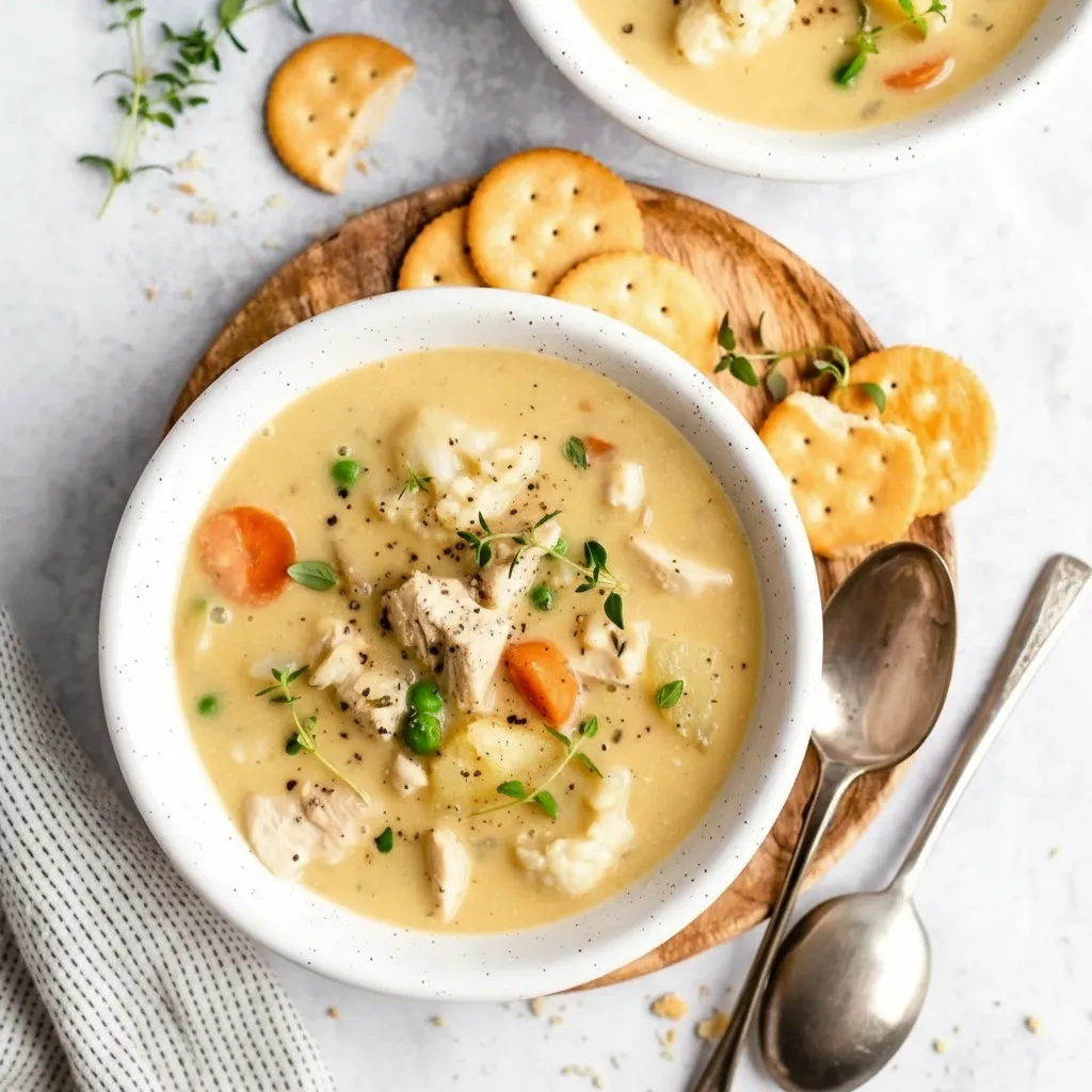 Healthy Chicken Pot Pie Soup Recipe
