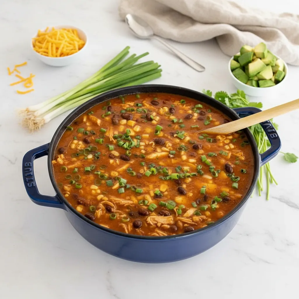Healthy Chicken Taco Soup with Black Beans