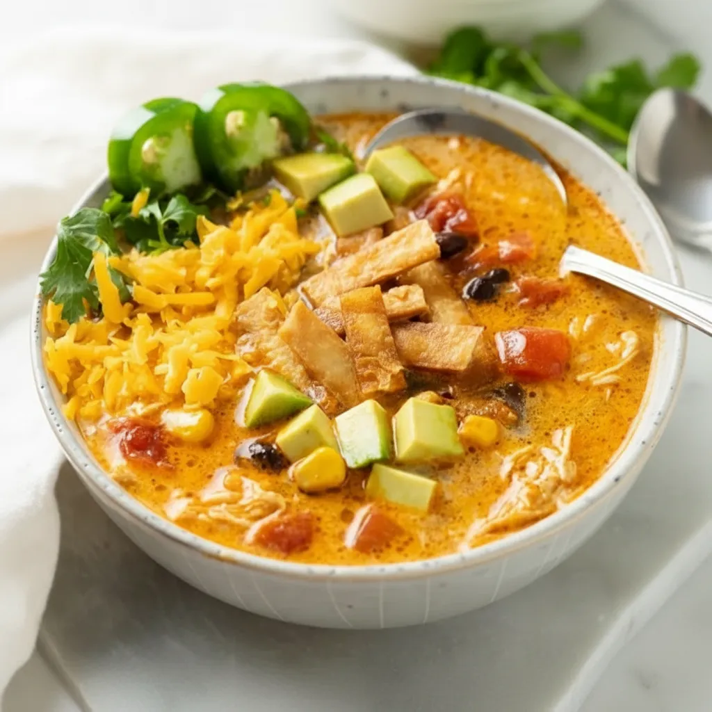 Healthy Creamy Chicken Taco Soup Crockpot