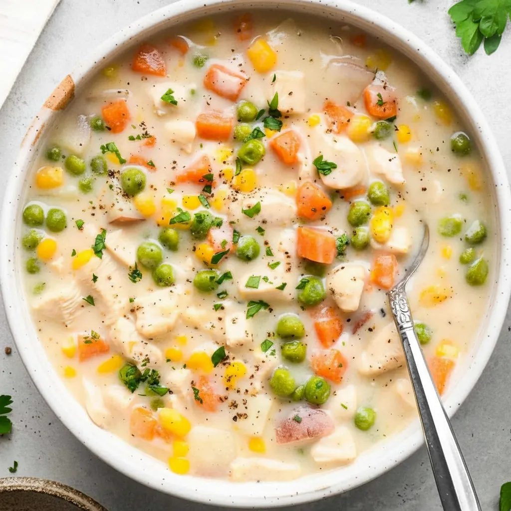 Healthy Crockpot Chicken Pot Pie with Veggies