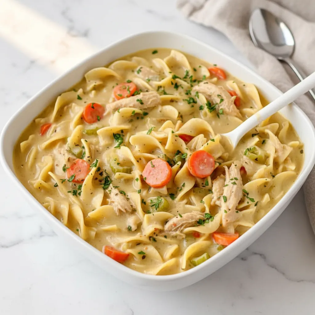 Simple Spicy Creamy Chicken Noodle Soup