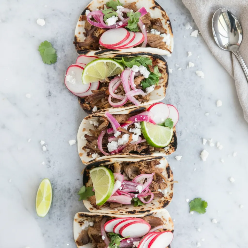 Amazing Carnitas Street Tacos with Pickled Onions