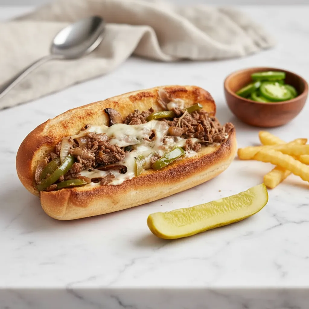 Classic Homemade Philly Cheese Steak Sandwich Recipe