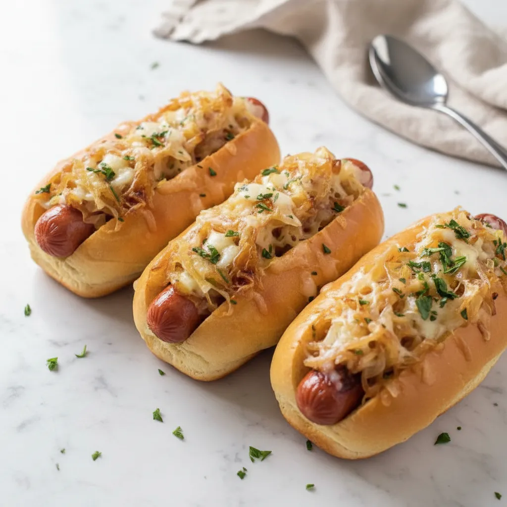 Classic Hot Dogs with Caramelized Onions