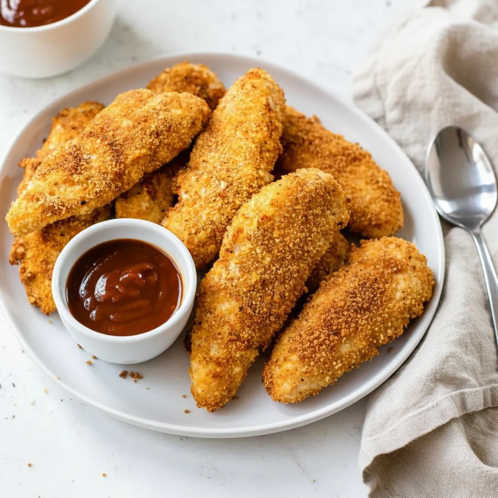 Cheesy Garlic Mashed Potatoes 1 Crispy Air Fryer Chicken Tenders with Dip