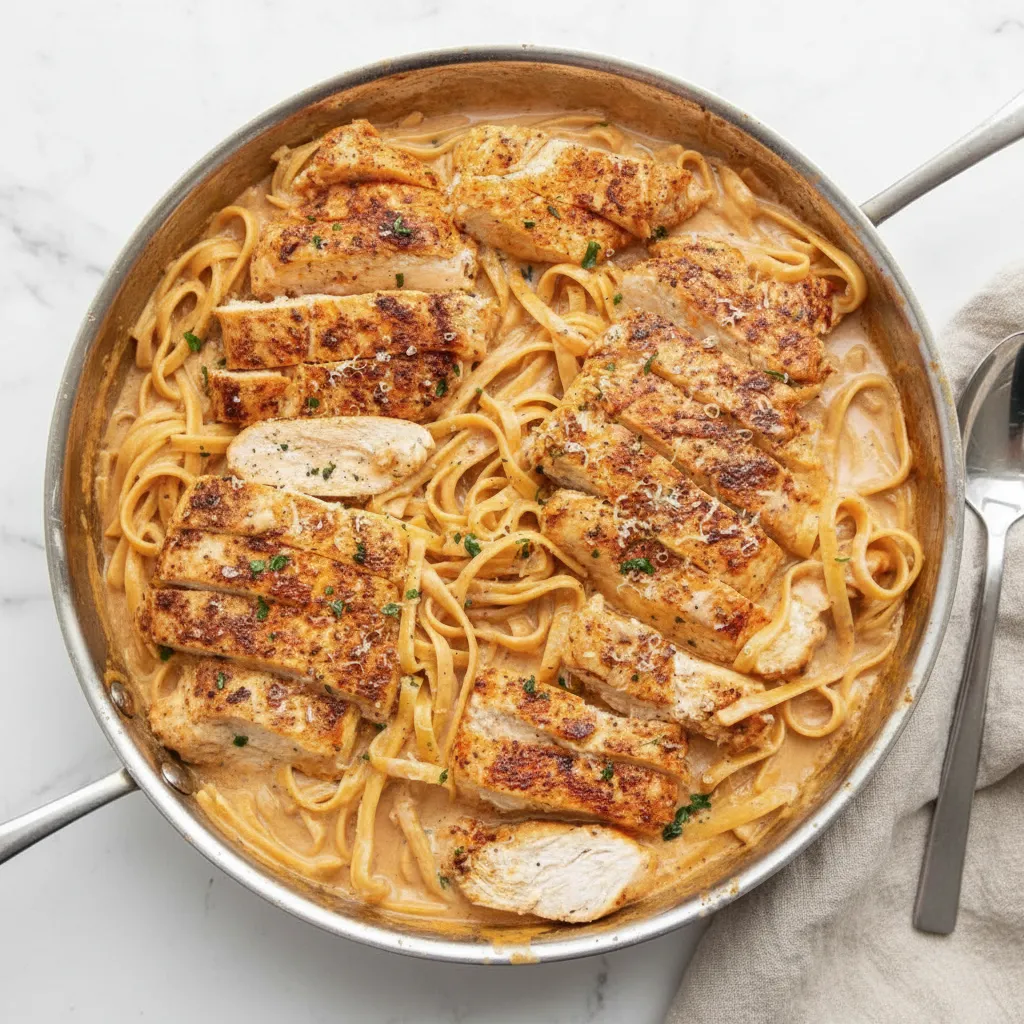 Easy Creamy Chicken Pasta with Cajun Spice