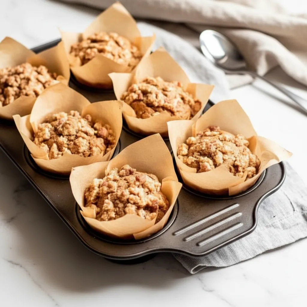 Healthy Banana Bread Muffins with Crumb Topping