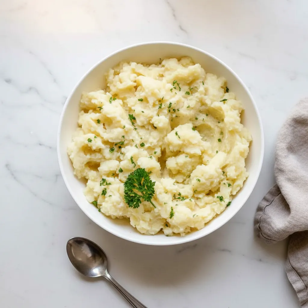 Healthy Roasted Garlic Mashed Potatoes