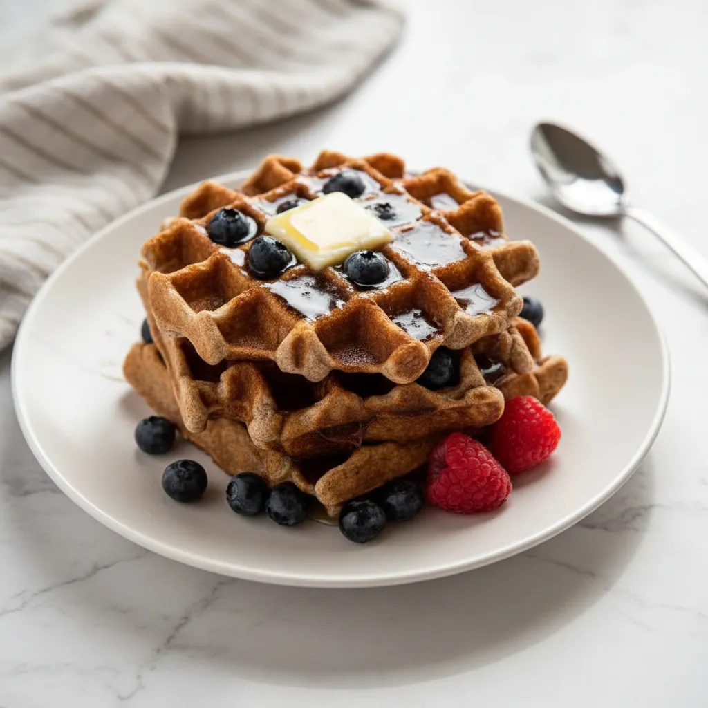 Healthy Waffles Recipe with Whole Wheat Flour