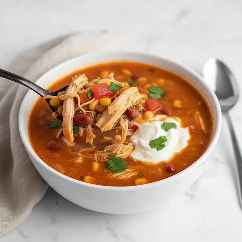 Spicy Crockpot Chicken Noodle Soup with Chipotle
