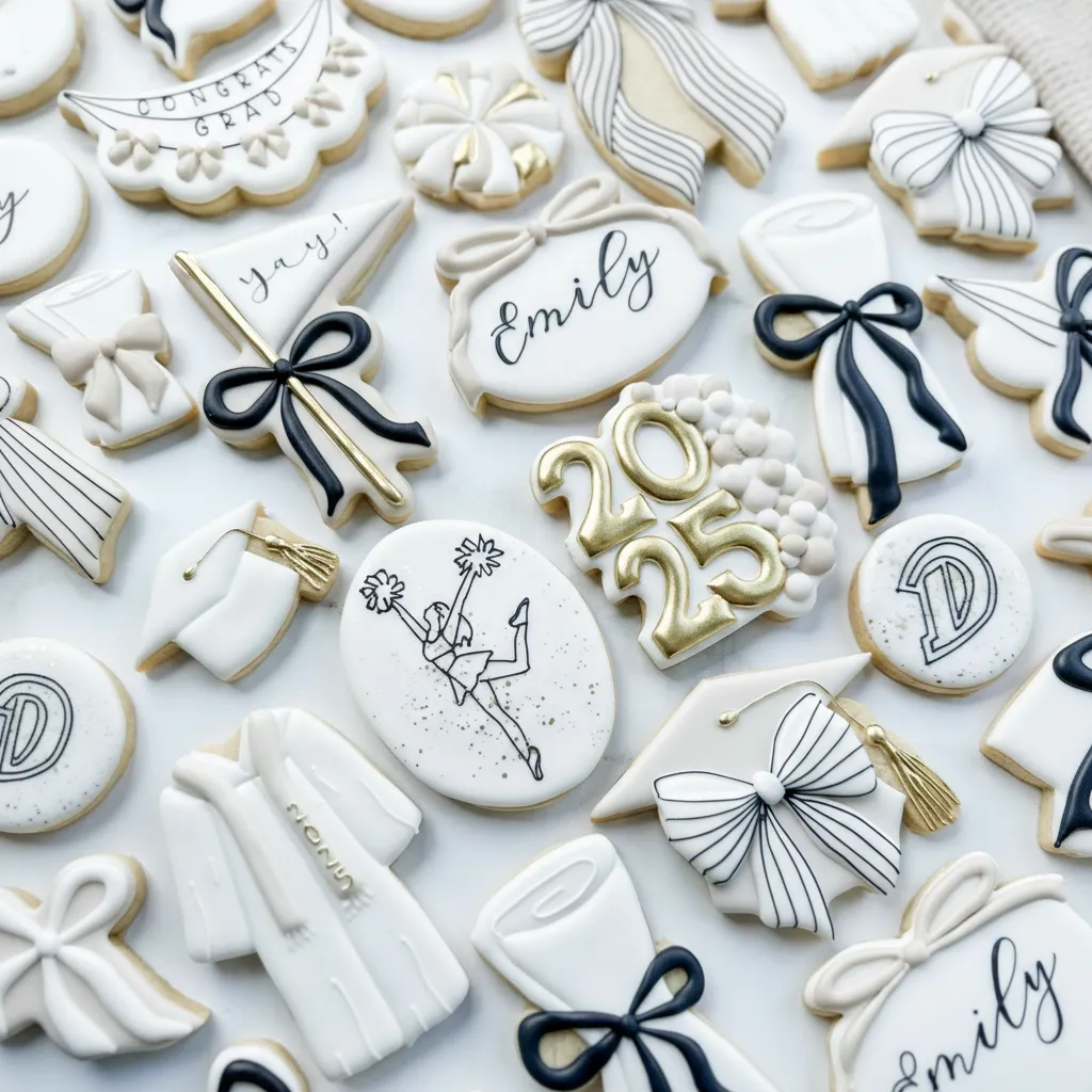 Black and White Modern Graduation Cookies Recipe