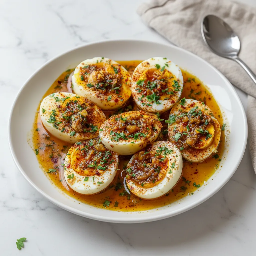 Cajun Boiled Eggs with Spicy Garlic Butter Sauce | Keto & Low-Carb Snack