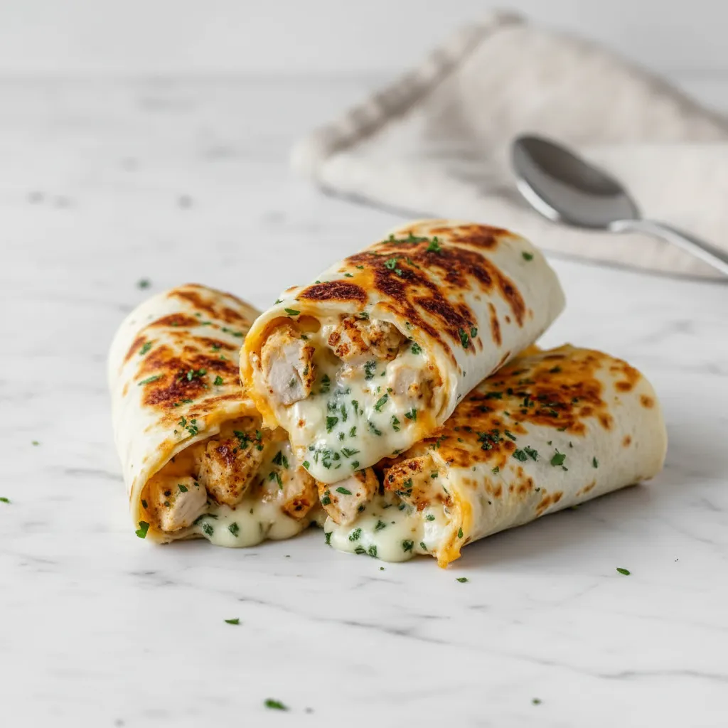 Cheesy Garlic Chicken Wraps Recipe | Quick Low Carb Meal