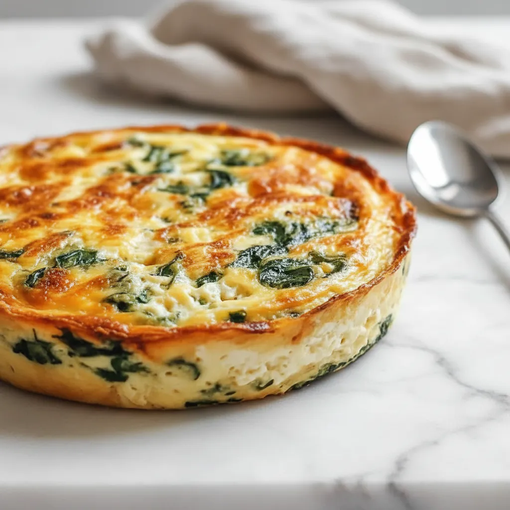 Cottage Cheese & Spinach Crustless Quiche for Brunch