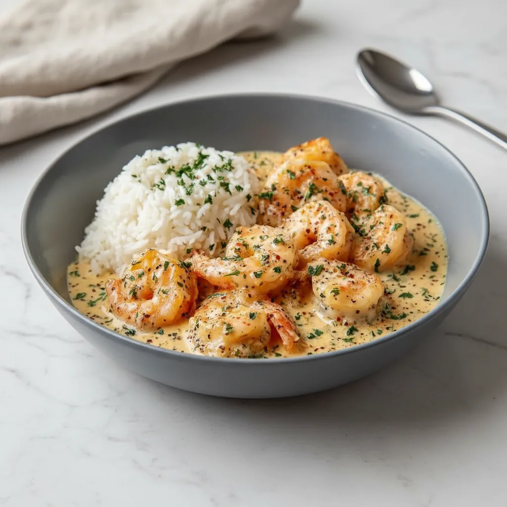 Creamy Garlic Butter Shrimp with Rice Recipe for Easy Dinner