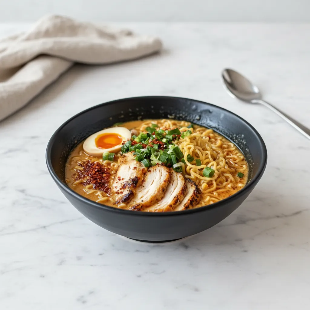 Creamy Garlic Chicken Ramen: Easy Family Dinner