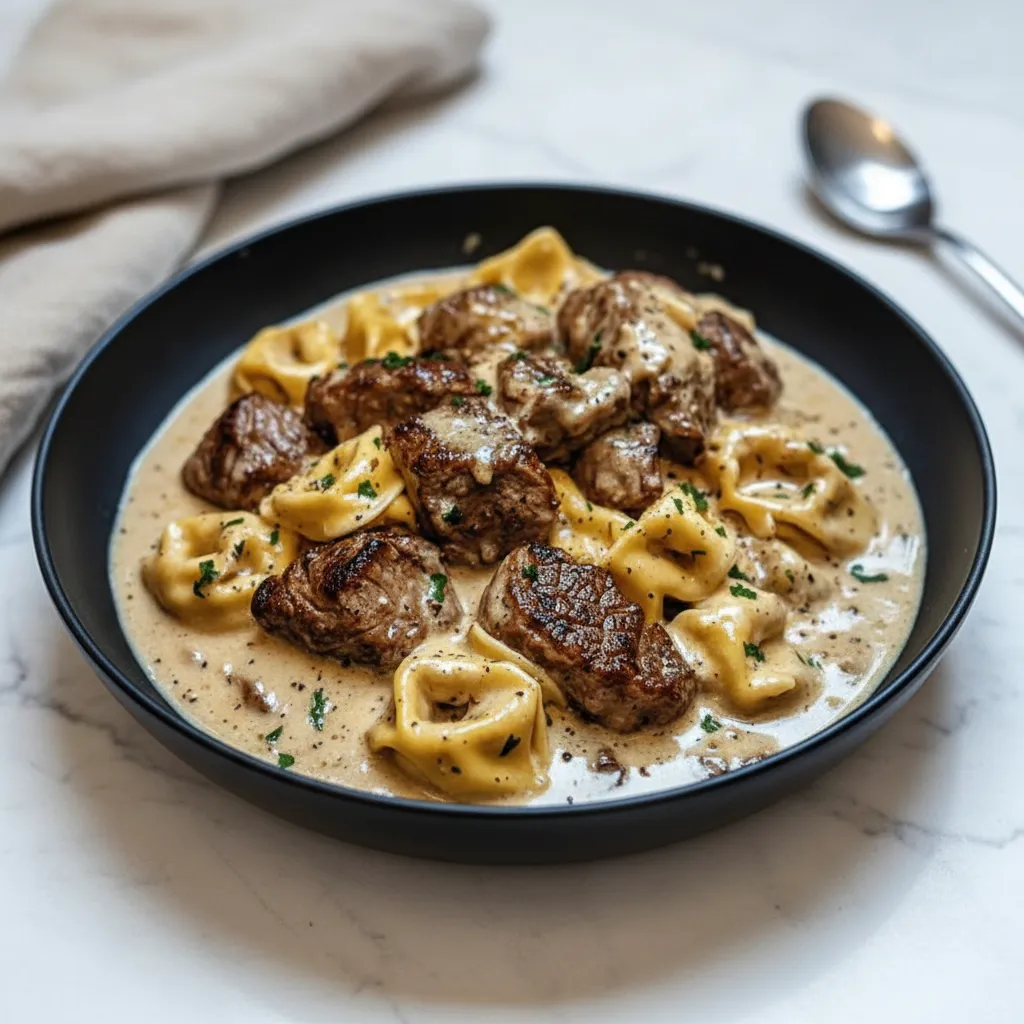 Creamy Garlic Steak Tortellini | One-Pan Pasta Dream