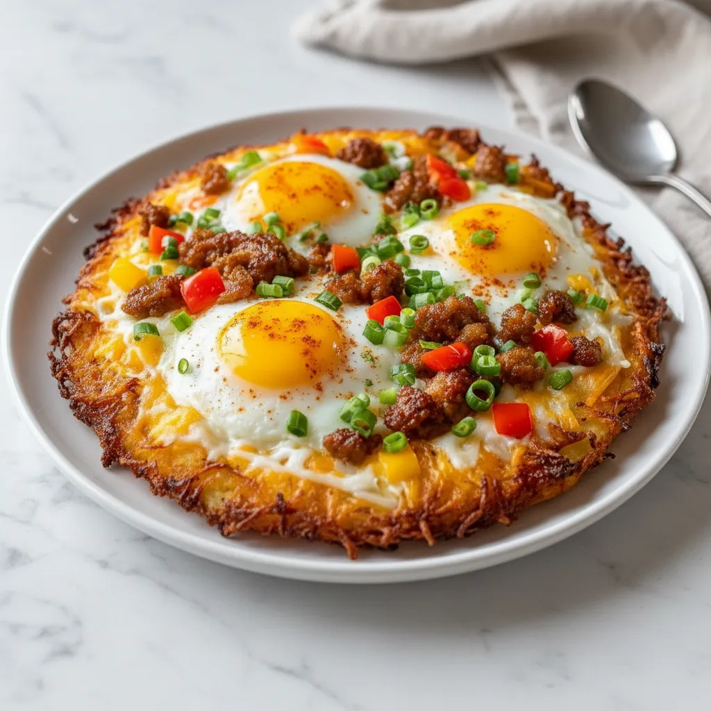 Delicious Hash Brown Breakfast Pizza Recipe