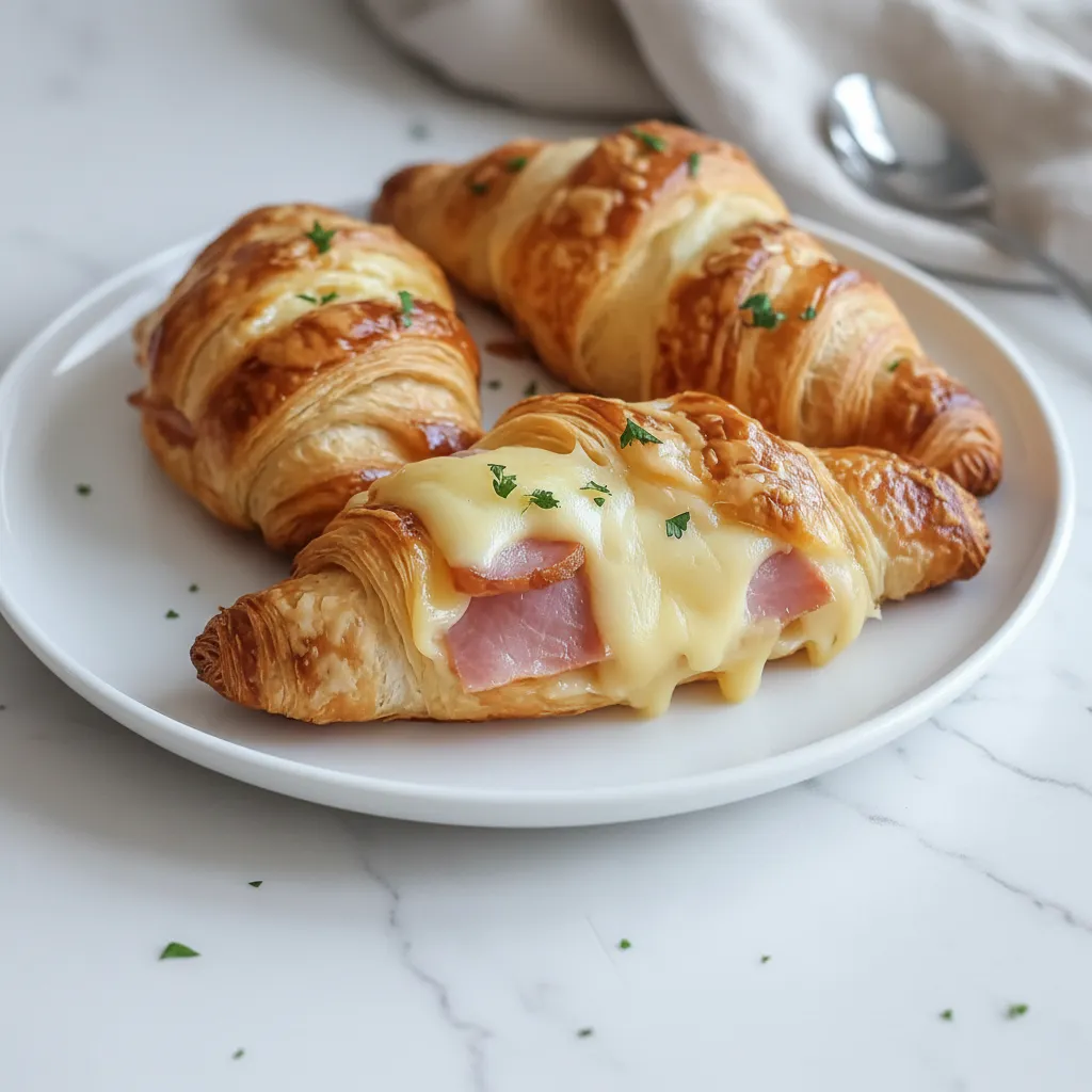 Easy Baked Ham and Cheese Croissants for Breakfast