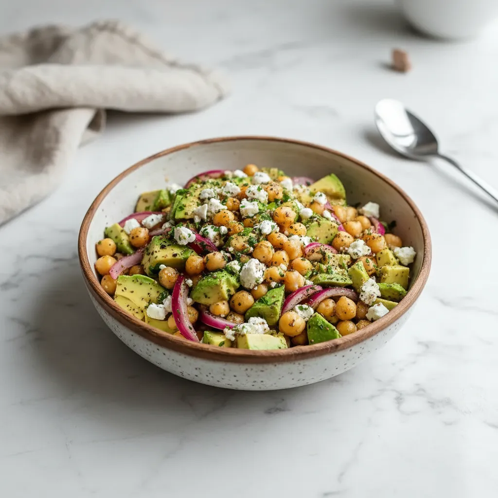 Easy Brunch Recipes: Chickpea Feta Avocado Salad