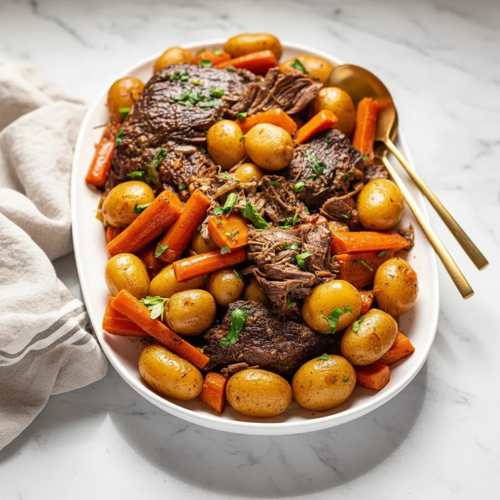 Easy Crock Pot Pot Roast (with Gravy!)