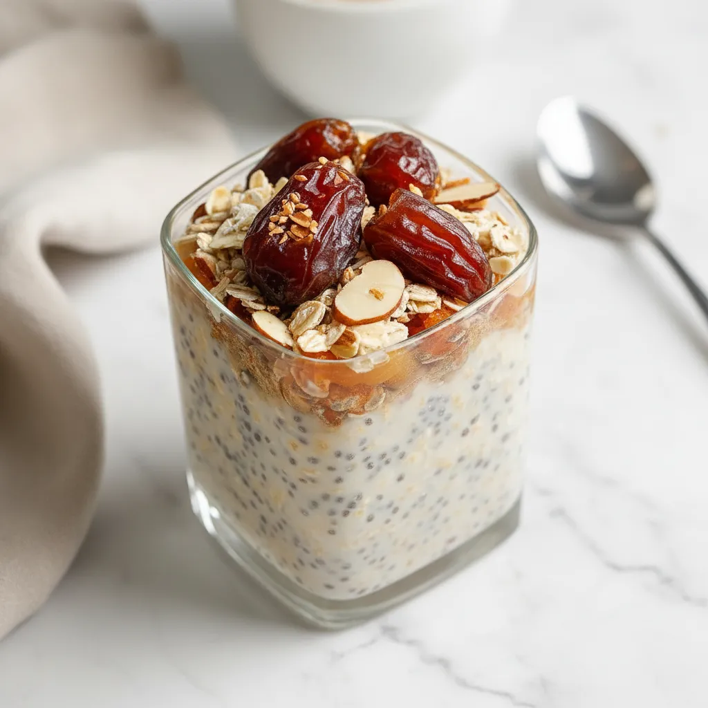 Easy Date Overnight Oats with Chia Seeds Recipe