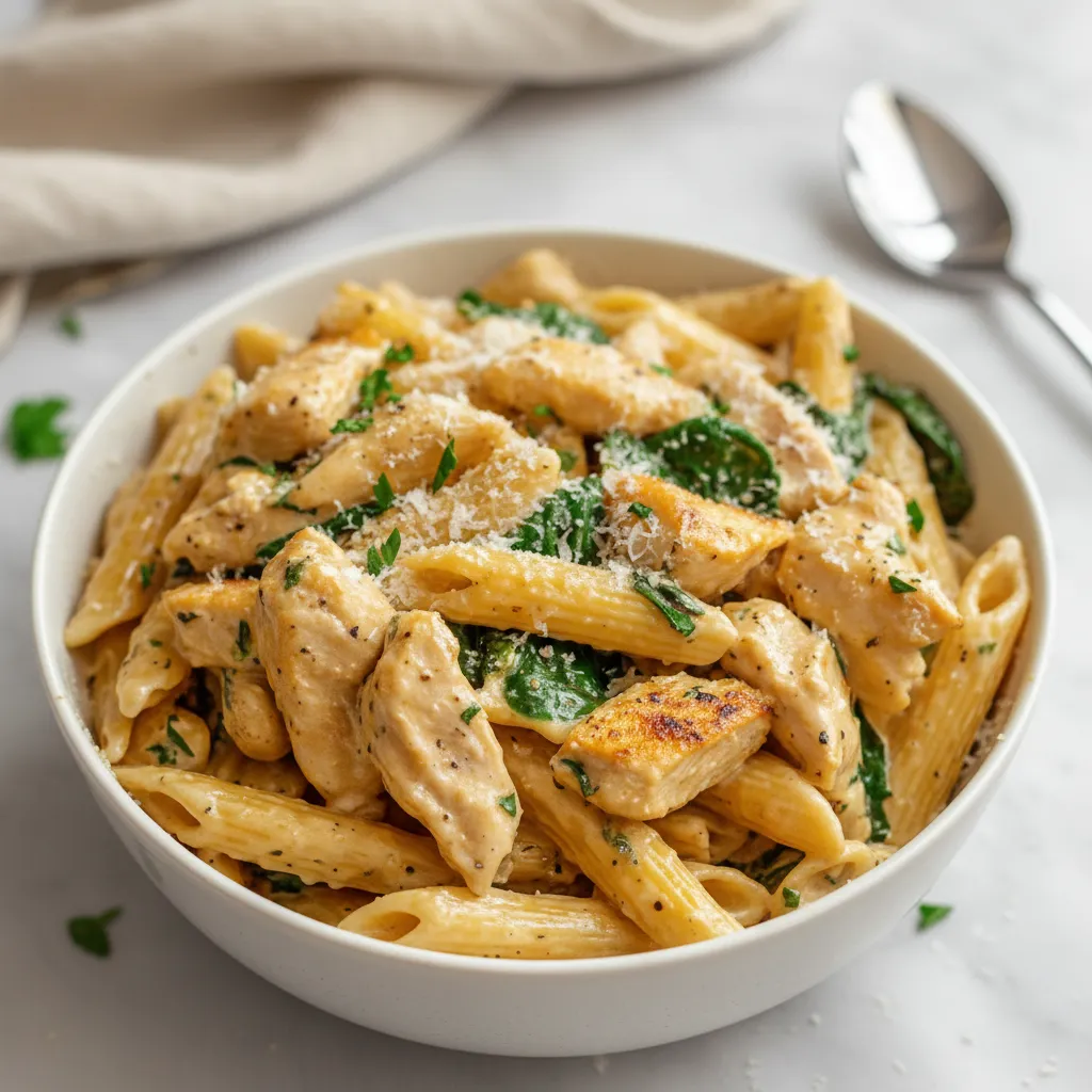 Easy Healthy Garlic Chicken Pasta Recipe