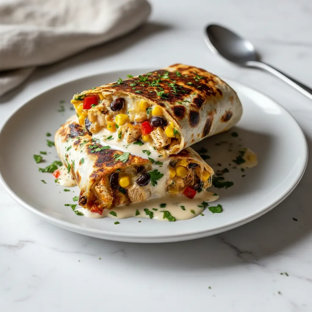 Easy Southwest Chicken Wraps with Spicy Rice and Beans Recipe