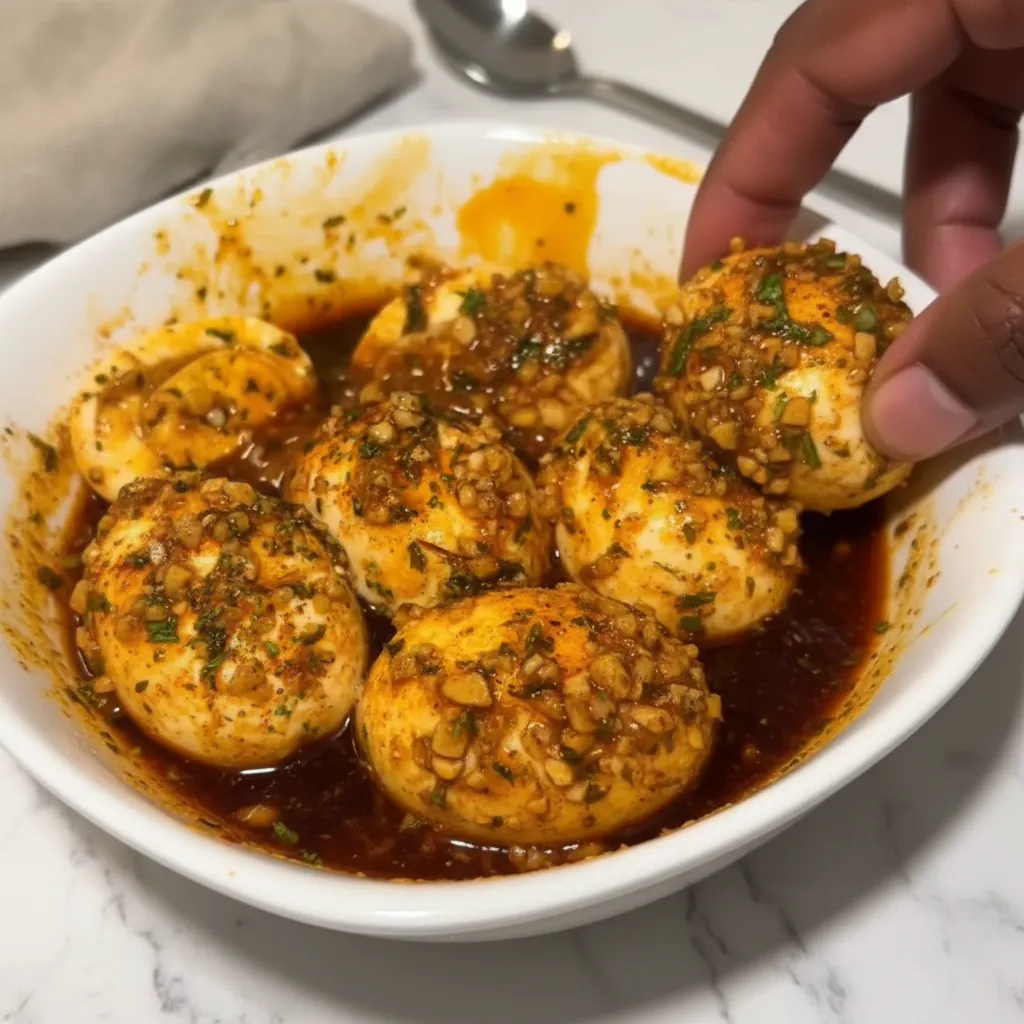 Flavorful Keto Boiled Eggs with Savory Spiced Sauce