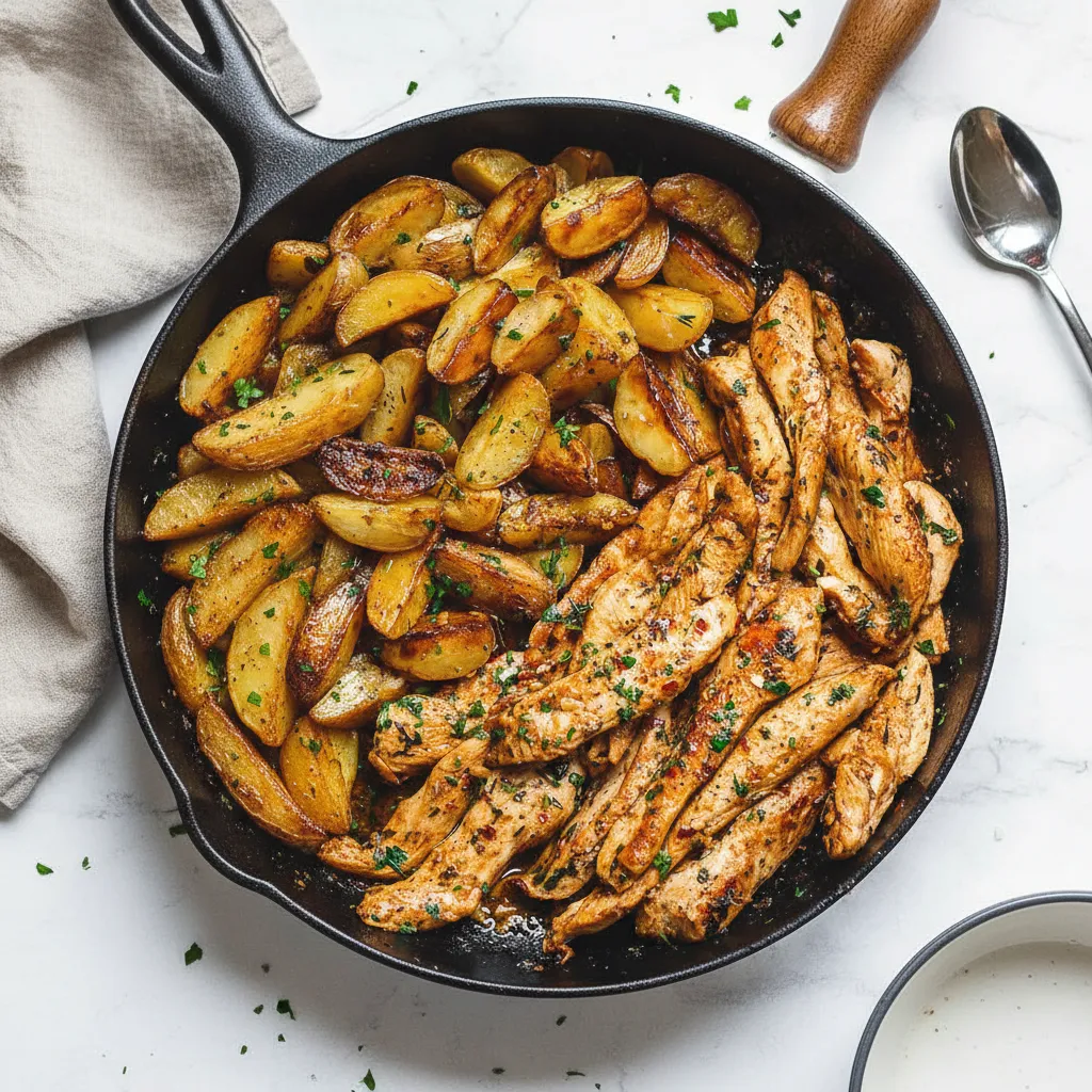 Garlic Butter Chicken and Potatoes Recipe for Dinner