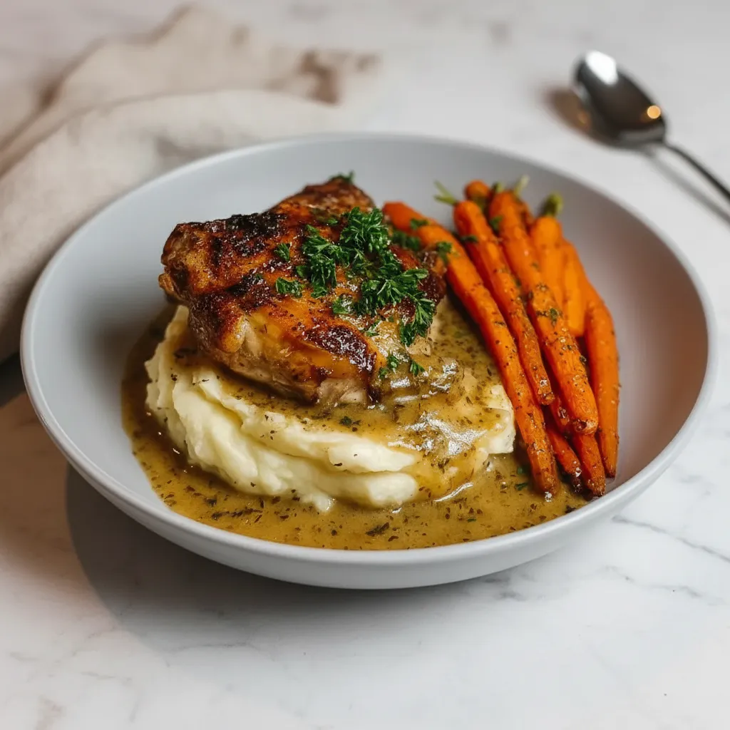 Garlic Herb Chicken & Carrot Plate Recipe for Dinner