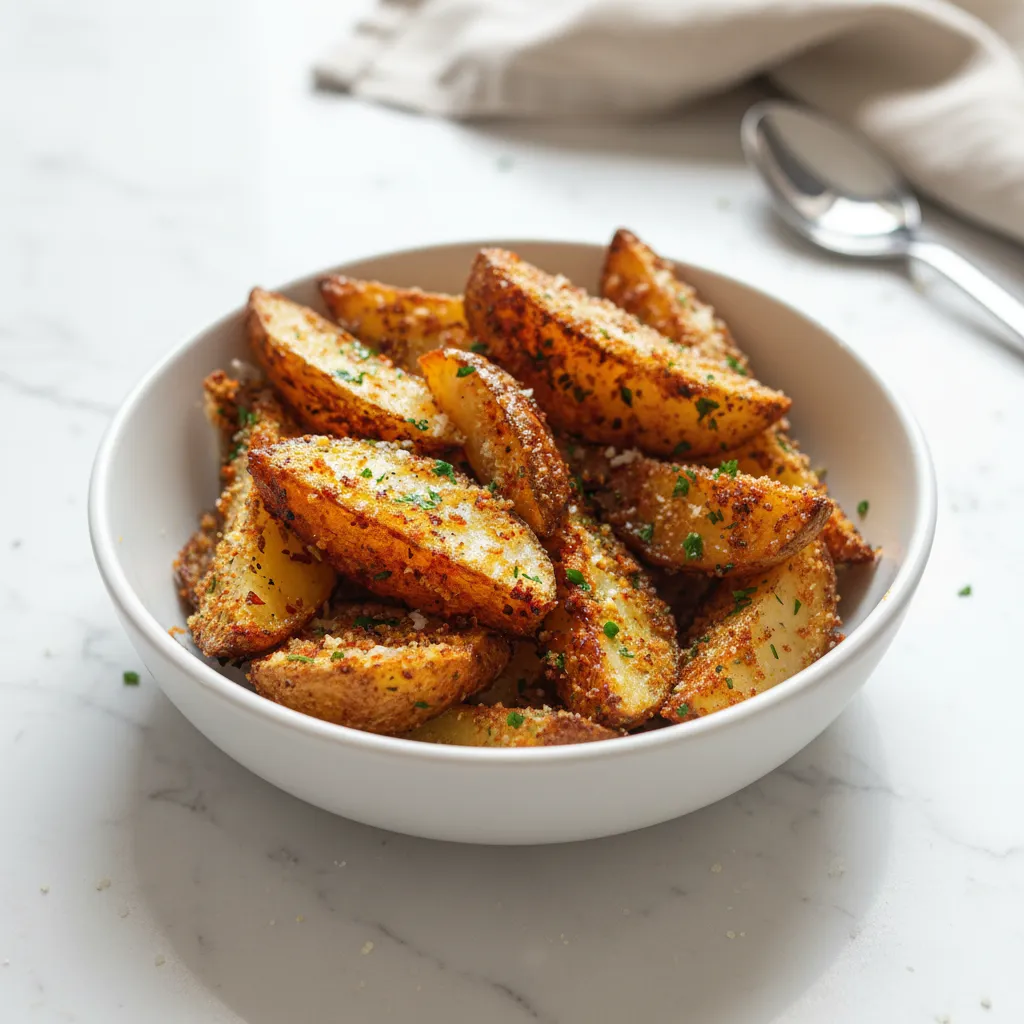 Garlic Parmesan Potato Wedges: Easy Baked Comfort Food Side Dish
