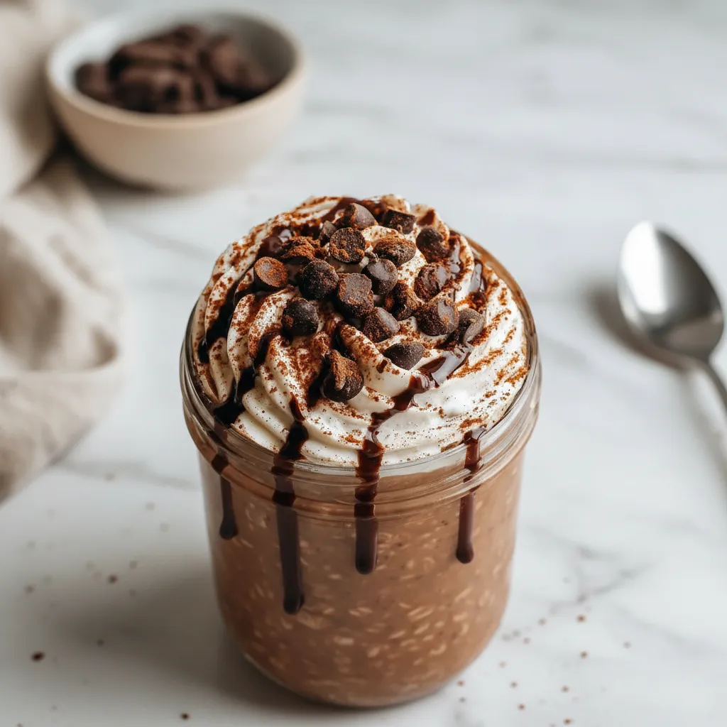 High Protein Brownie Batter Overnight Oats Recipe