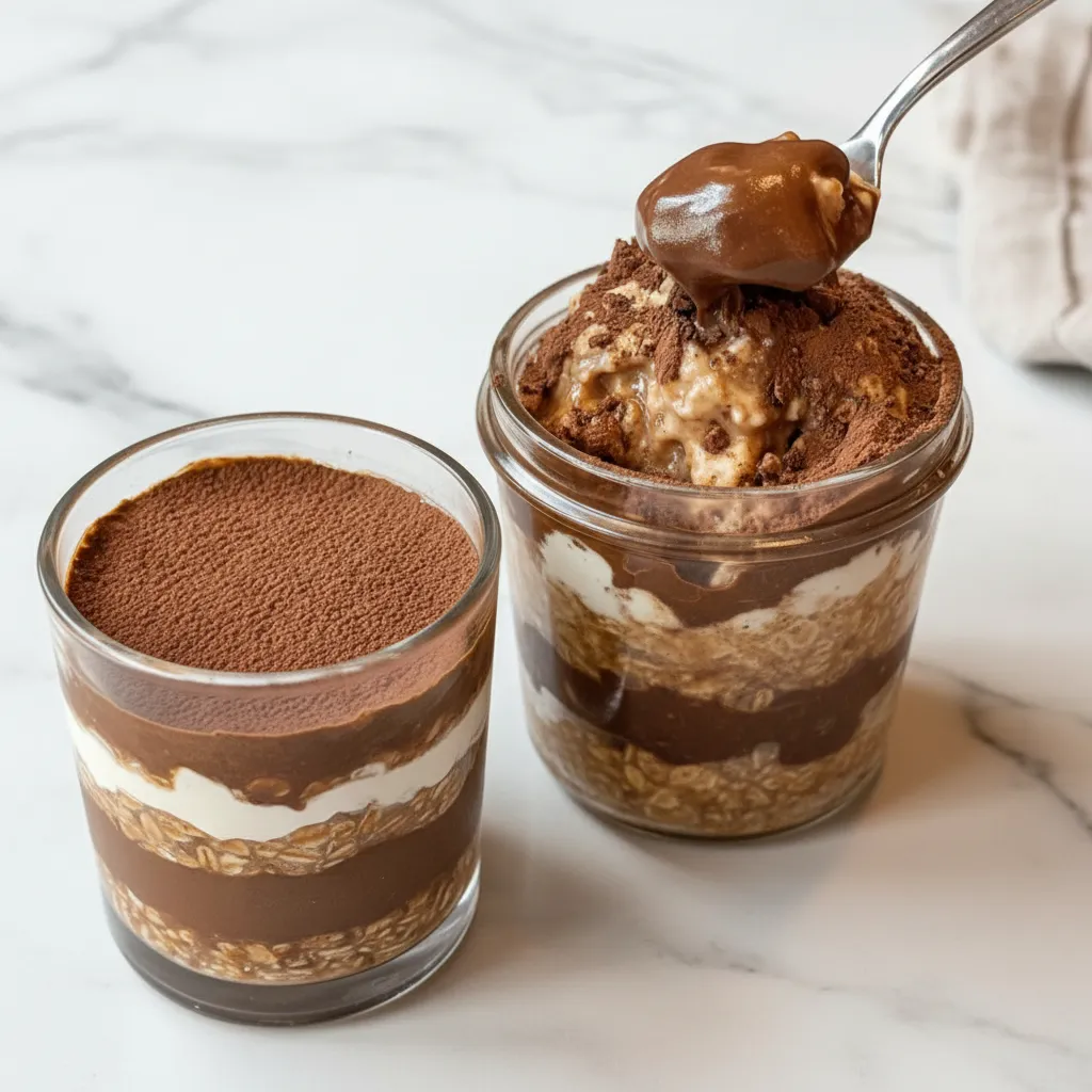 High Protein Tiramisu Overnight Oats Recipe