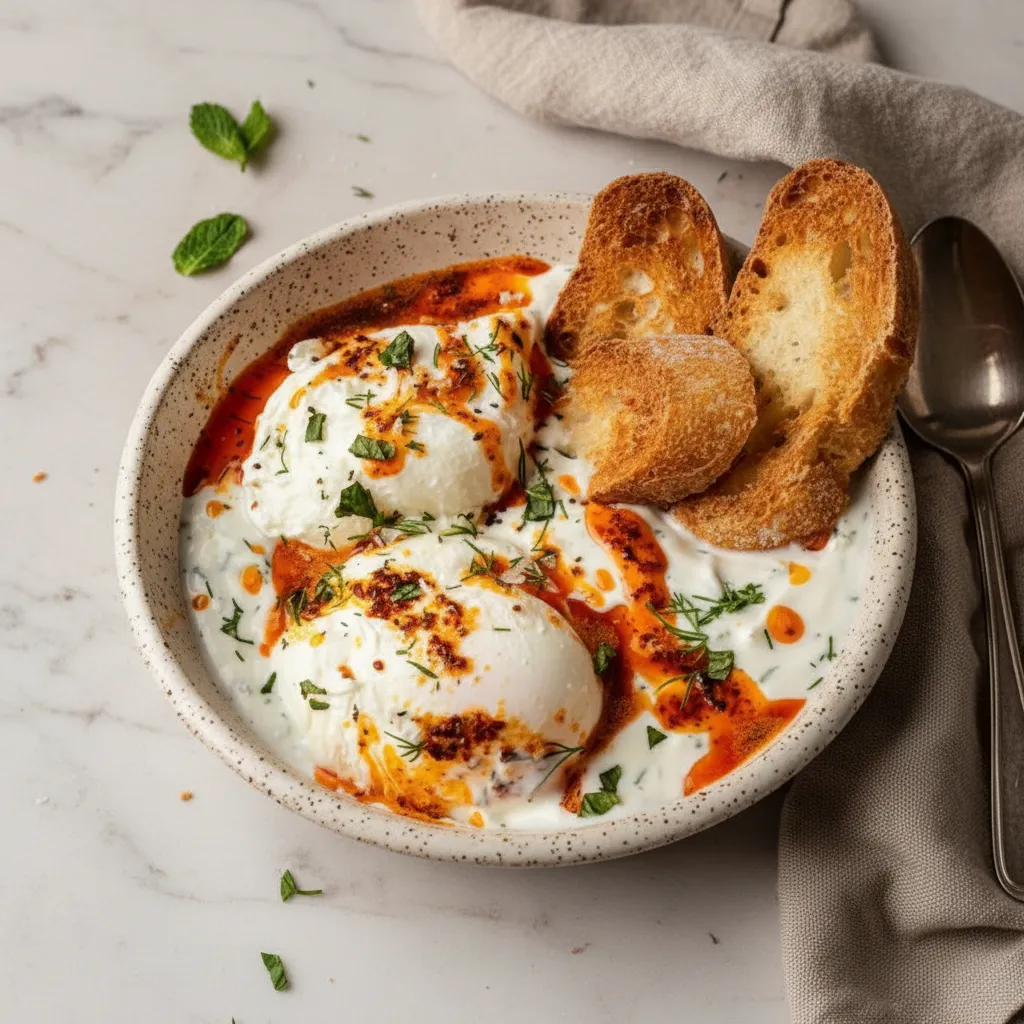 Çılbır: Turkish Eggs with Creamy Yogurt – Easy Breakfast Idea